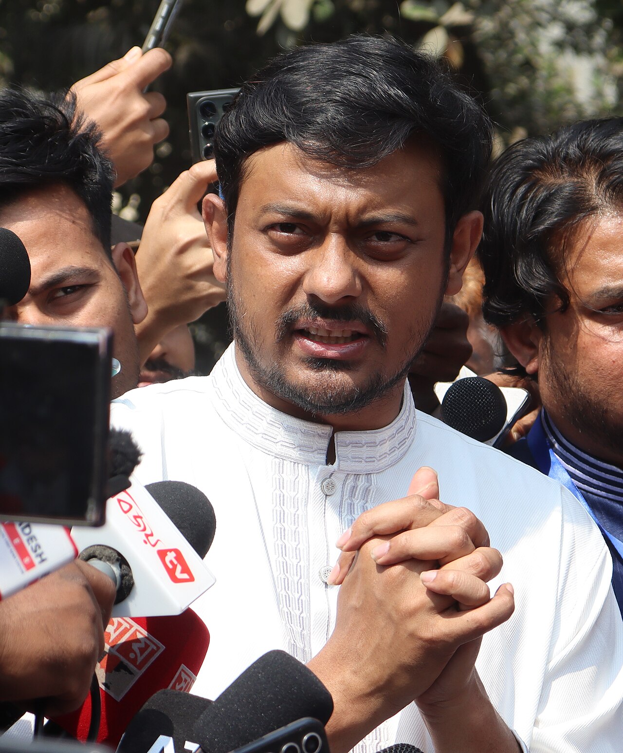 Nasiruddin Patwary at Mirza Abbas Mohila College during 2026 Bangladeshi general election